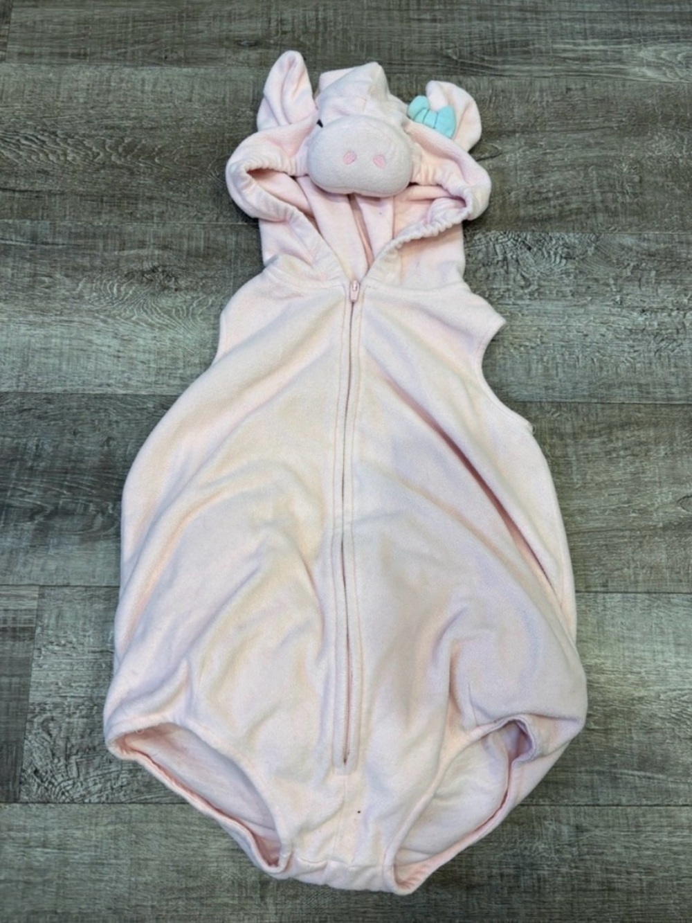 Plush Pink Hooded Pig Kids Halloween Costume